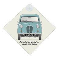 Austin A35 4 door Deluxe 1957-59 Car Window Hanging Sign